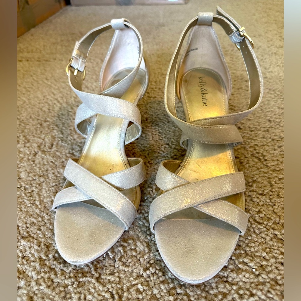 Strappy Shimmer Kelly & Katie Heels sz 10